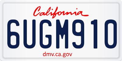 CA license plate 6UGM910