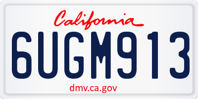CA license plate 6UGM913