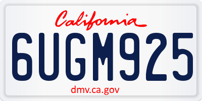 CA license plate 6UGM925