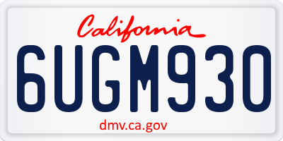 CA license plate 6UGM930
