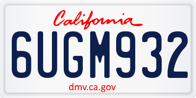 CA license plate 6UGM932