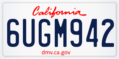 CA license plate 6UGM942