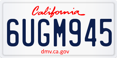 CA license plate 6UGM945
