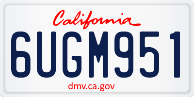 CA license plate 6UGM951