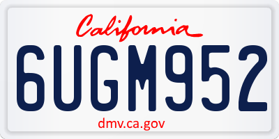 CA license plate 6UGM952