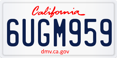 CA license plate 6UGM959