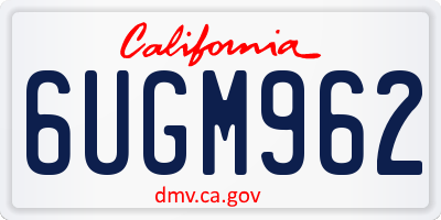 CA license plate 6UGM962