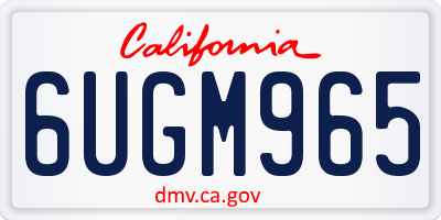 CA license plate 6UGM965