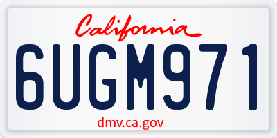 CA license plate 6UGM971
