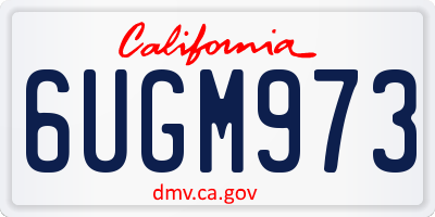 CA license plate 6UGM973