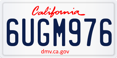 CA license plate 6UGM976