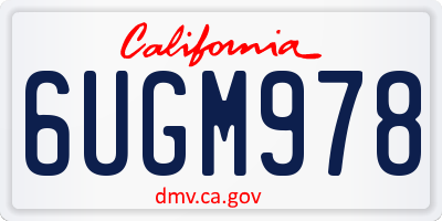 CA license plate 6UGM978
