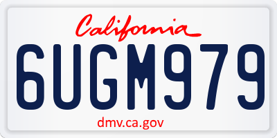 CA license plate 6UGM979