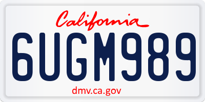 CA license plate 6UGM989