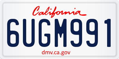 CA license plate 6UGM991