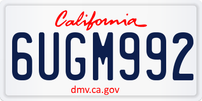 CA license plate 6UGM992