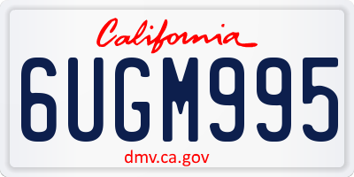 CA license plate 6UGM995