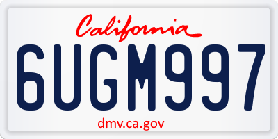 CA license plate 6UGM997