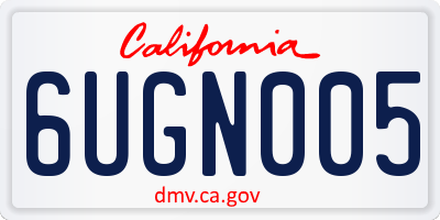 CA license plate 6UGN005