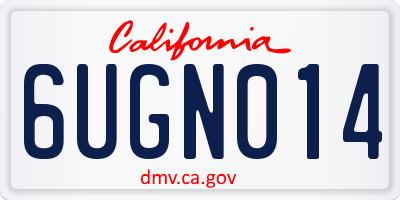 CA license plate 6UGN014