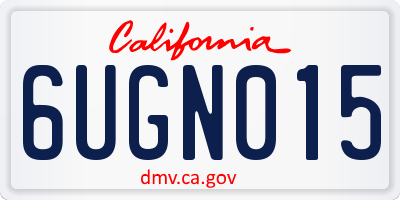 CA license plate 6UGN015