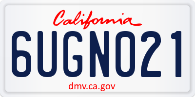 CA license plate 6UGN021