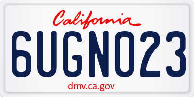 CA license plate 6UGN023