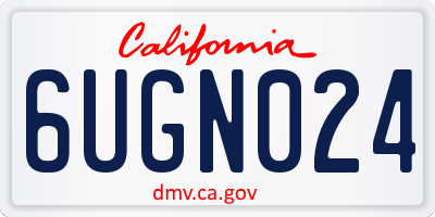 CA license plate 6UGN024