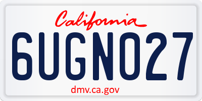 CA license plate 6UGN027