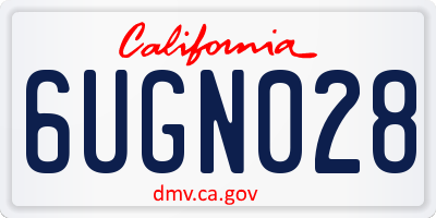 CA license plate 6UGN028