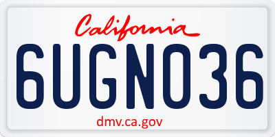 CA license plate 6UGN036