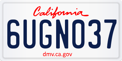 CA license plate 6UGN037