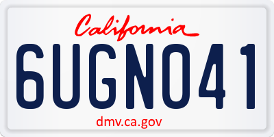 CA license plate 6UGN041