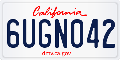 CA license plate 6UGN042