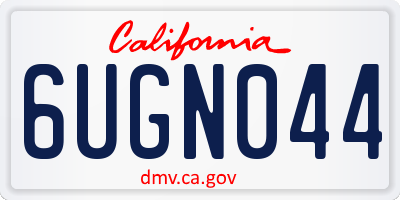 CA license plate 6UGN044