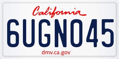 CA license plate 6UGN045
