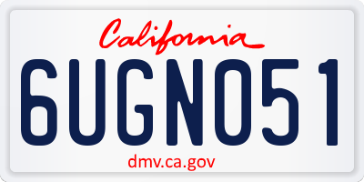 CA license plate 6UGN051