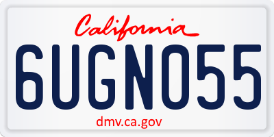 CA license plate 6UGN055