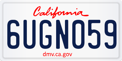 CA license plate 6UGN059