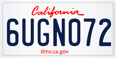CA license plate 6UGN072