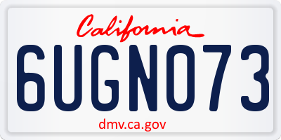 CA license plate 6UGN073