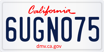 CA license plate 6UGN075