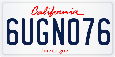 CA license plate 6UGN076