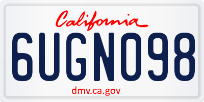 CA license plate 6UGN098
