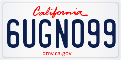 CA license plate 6UGN099