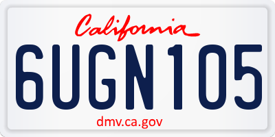 CA license plate 6UGN105