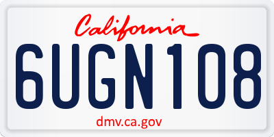 CA license plate 6UGN108
