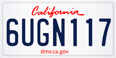 CA license plate 6UGN117