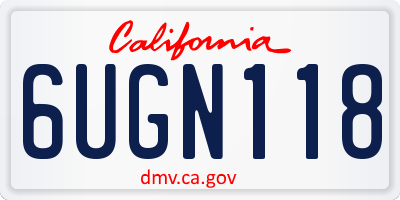 CA license plate 6UGN118