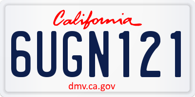 CA license plate 6UGN121